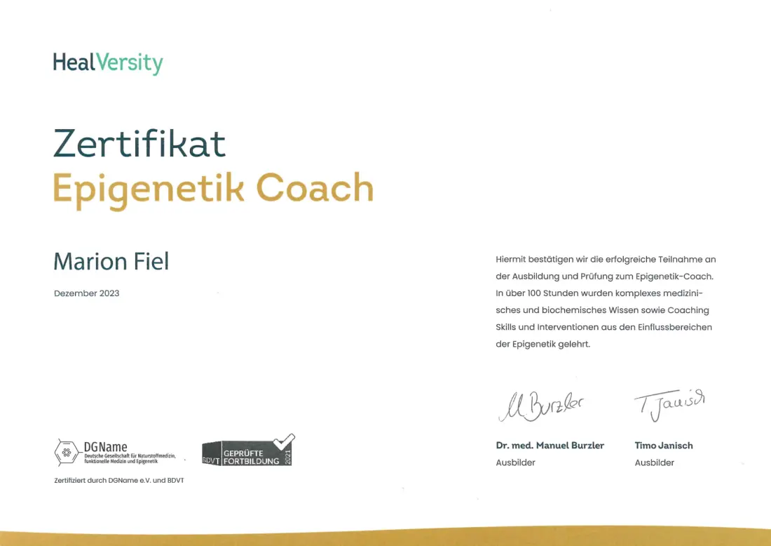 Epigenetik Coach Zertifikat
